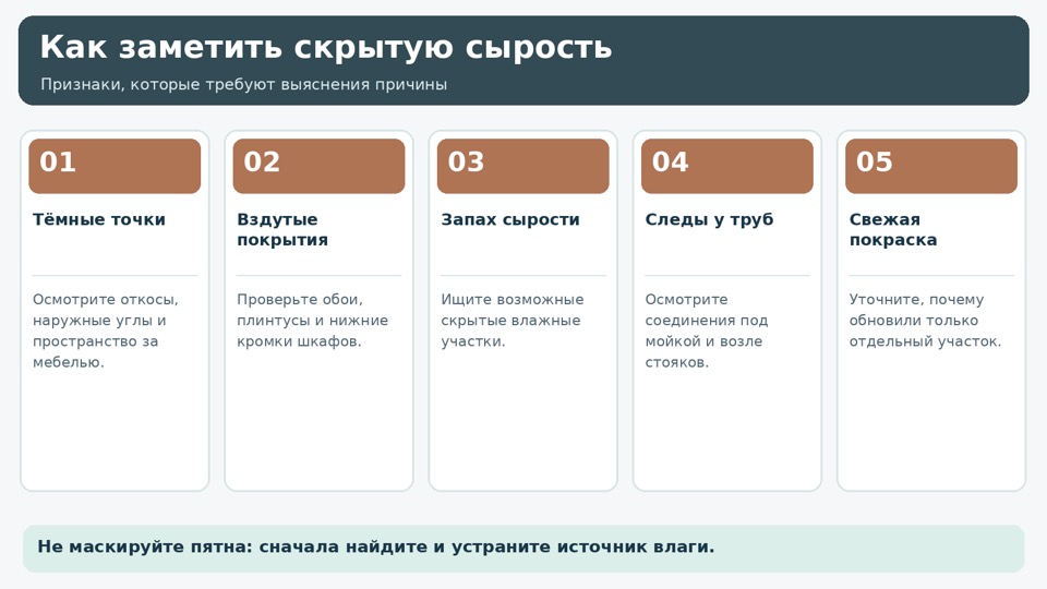 Как заметить скрытую сырость
