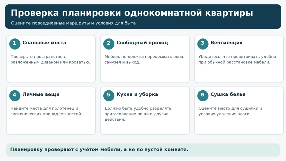 Проверка планировки однокомнатной квартиры